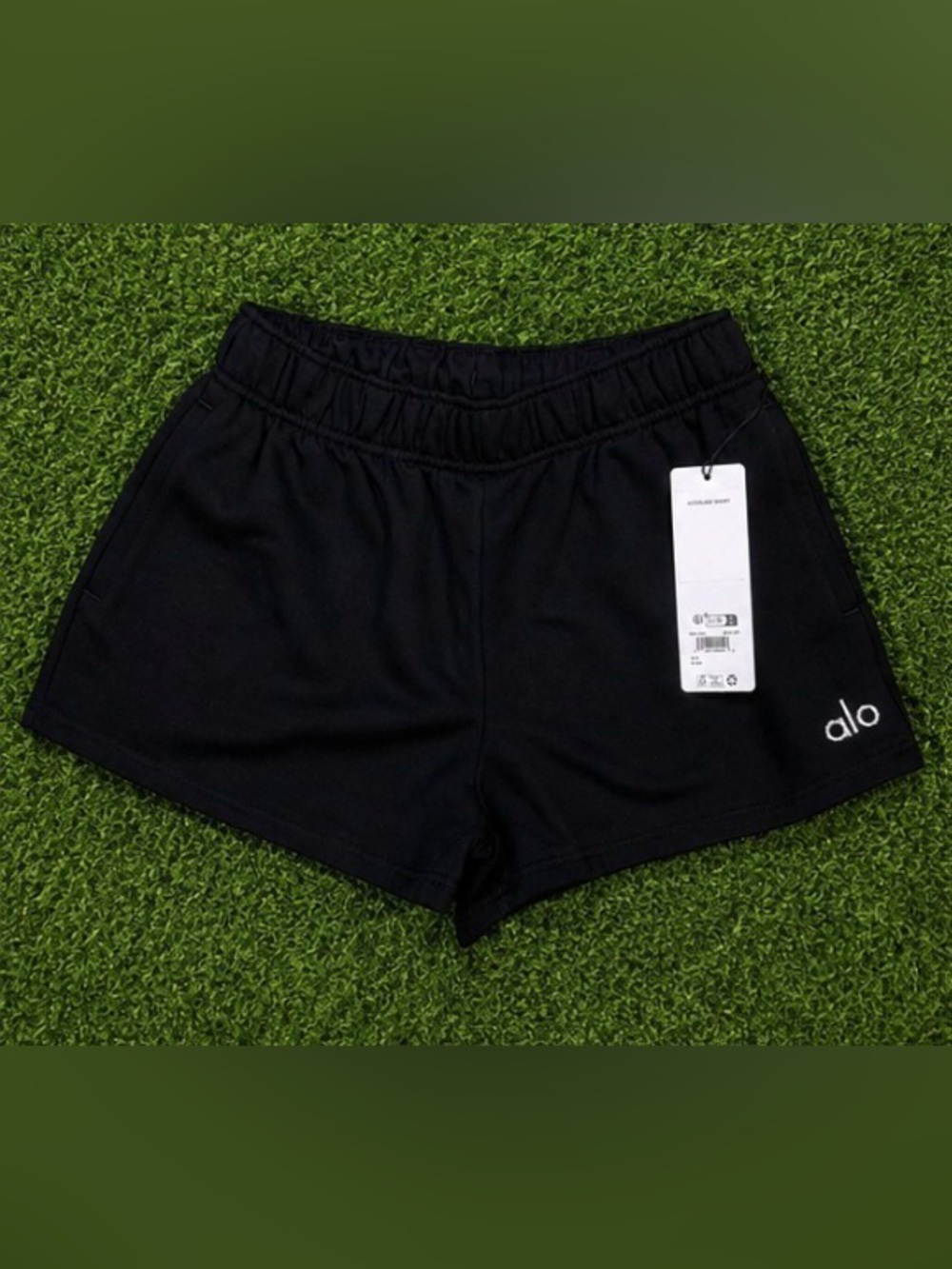 ALO Yoga Black Women's Athletic Elastic-Waist Shorts
